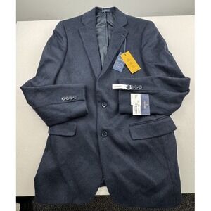 Stafford 40R Navy Sport Coat 100% Camel Hair Men's Blazer Two Button Classic Fit